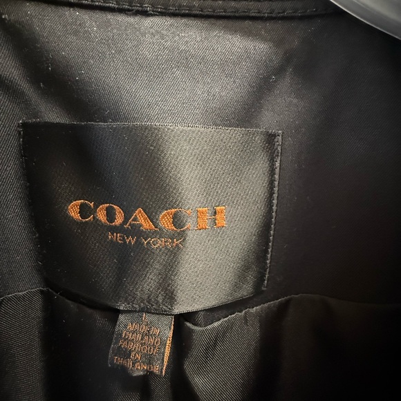 Coach Black and Tan Double-Breasted Trench Coat - Picture 7 of 10